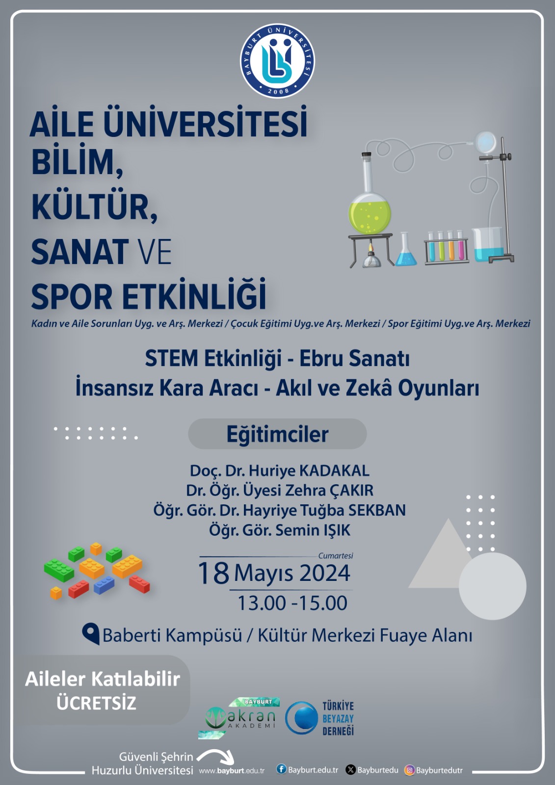 Aile Üniversitesi: STEM Etkinliği, Ebru Sanatı, İnsansız Kara Aracı, Akıl ve Zekâ Oyunları