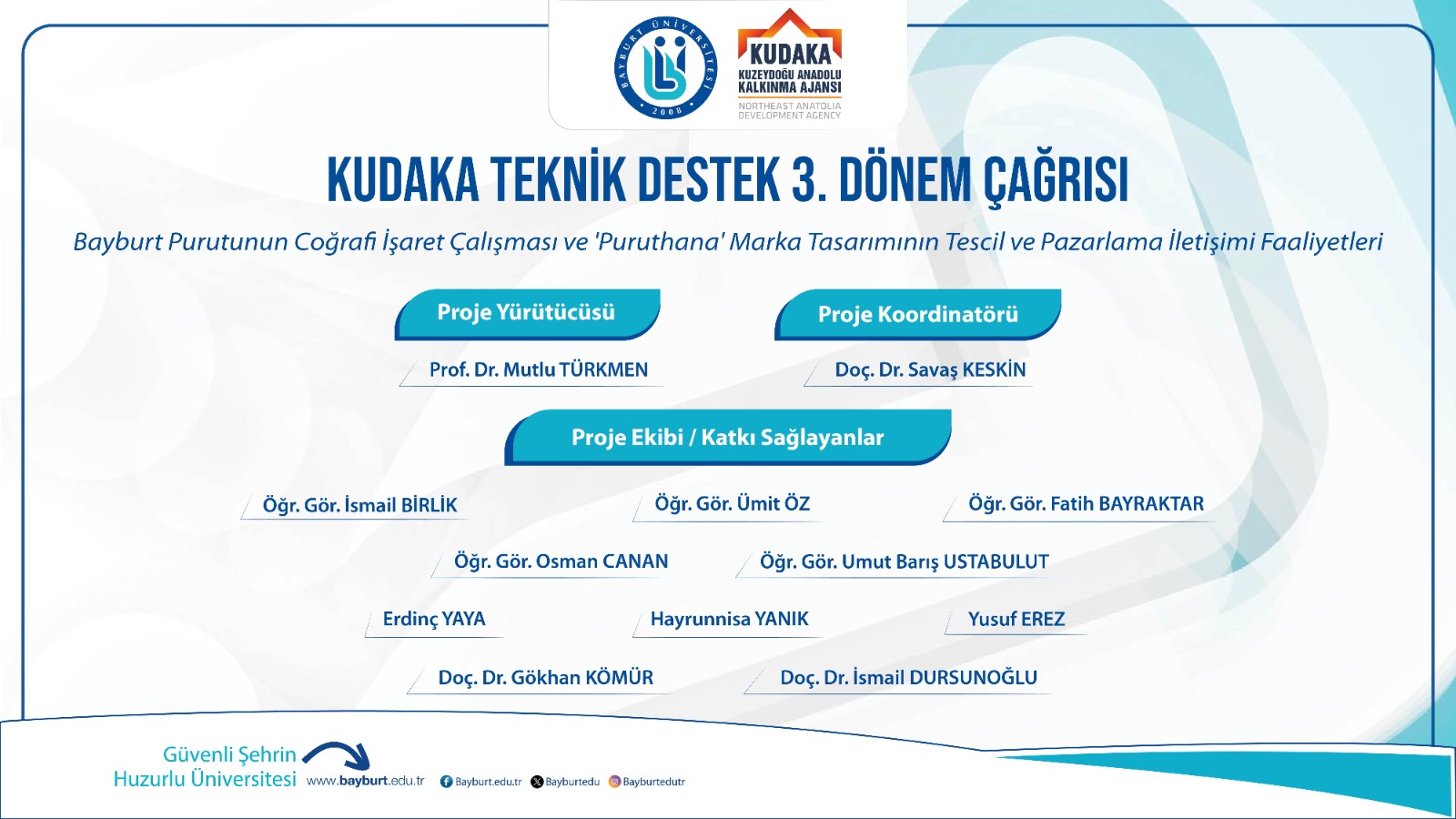 Bayburt Purutunun Coğrafi İşaret Alması ve Markalaşmasına Yönelik Projemiz, KUDAKA Desteğiyle Hayata Geçecek